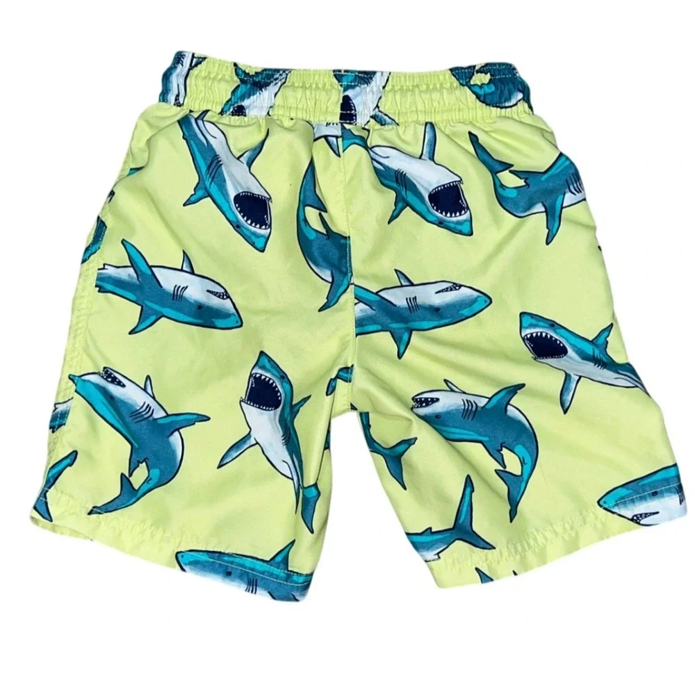Carters Child of Mine Boys Shark Swim Trunks Neon Yellow Blue‎ 5T 5A 6R185710